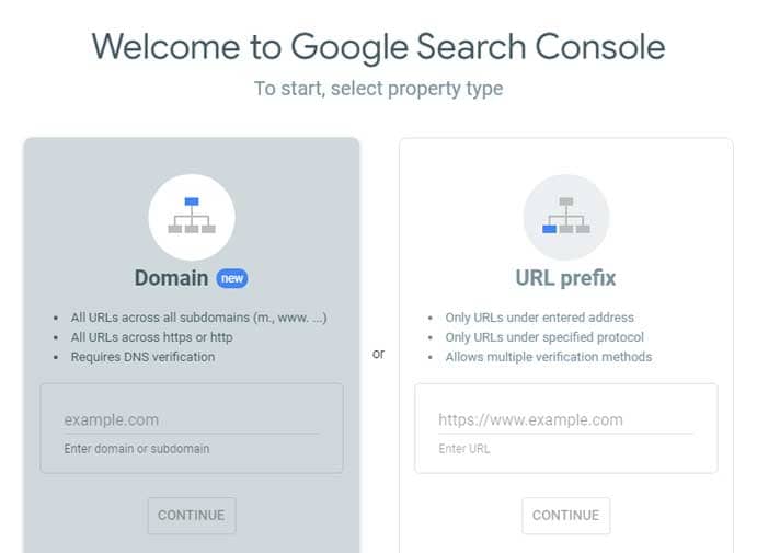 How to setup google search console? Domain URL Predix