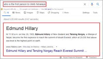 How to optimize for Google featured snippets Google feature snippet fs1
