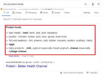 How to optimize for Google featured snippets Google feature snippet bullet feature snippet